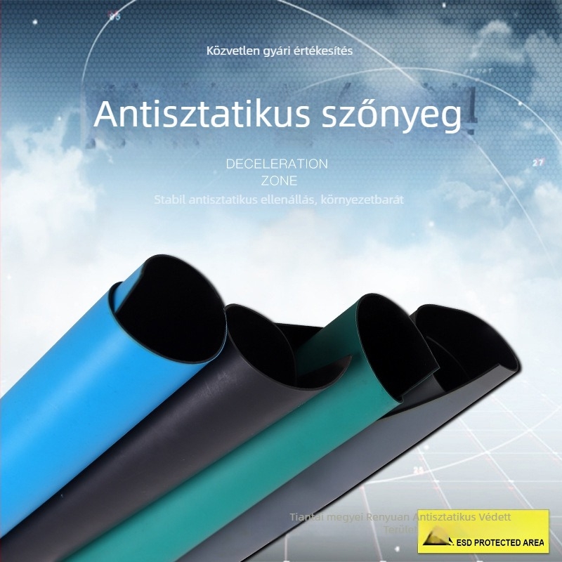 3 mm-es antistatikus gumiszőnyeg munkapadhoz, elektronikai javításhoz, csúszásmentes, zöld