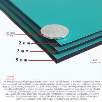 Jin Hao Ming PVC anti-sztatikus asztali matrac, 2 mm vastagság, hőálló, laboratóriumi munkafelület, szürke