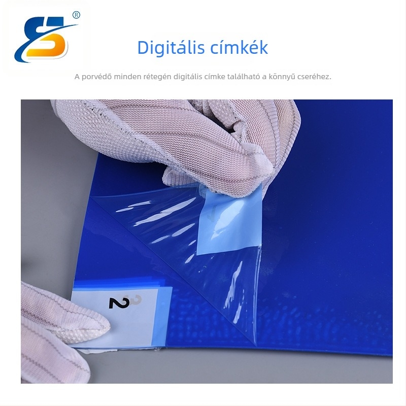 Kék PE-ből készült antiszatikus poreltávolító matrac tiszta helyiségekhez, levehető rétegekkel