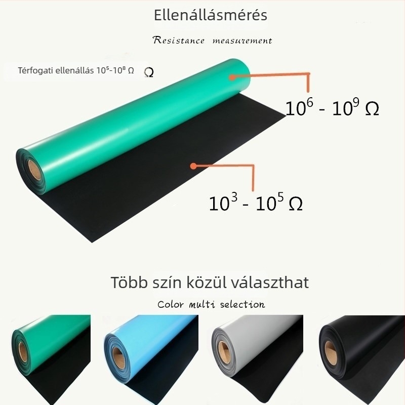 Elektrosztatikus munkalapos alátét, környezetbarát PVC, zöld