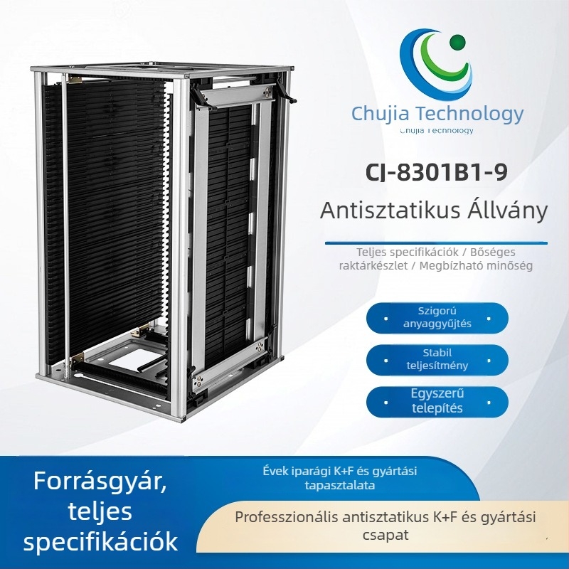 Antisztatikus anyag tároló polc SMT PCBA-hoz, állítható csatokkal - CJ-8301B1-9