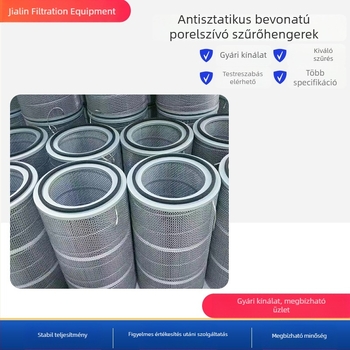 Antisztatikus bevonatú porfiltráló kazetta, 325×1000, hidraulikus szűrőelem henger