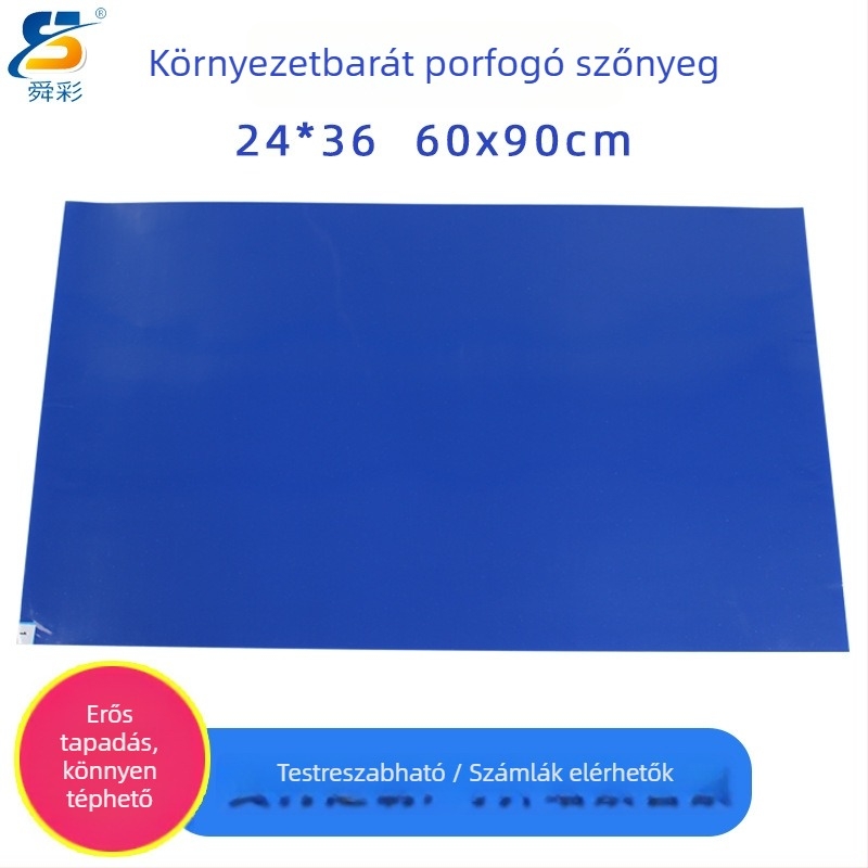 Shuncai porfogó ragadós matrac, 24×36 cm, ipari magas tapadással, por eltávolításra a tiszta műhelyben, téphető, kék