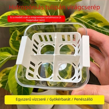 Tulipánok és liliomok számára különálló hidroponikus virágtartó, átlátszó és látható, kék ültetőedénnyel, lélegző, otthoni használatra