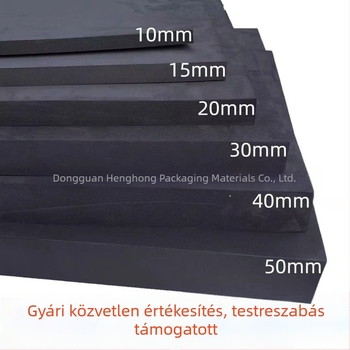 38° Fekete antiszatikus EVA hab ütéscsillapító párna ragasztó hátlappal gyártósori tálcákhoz