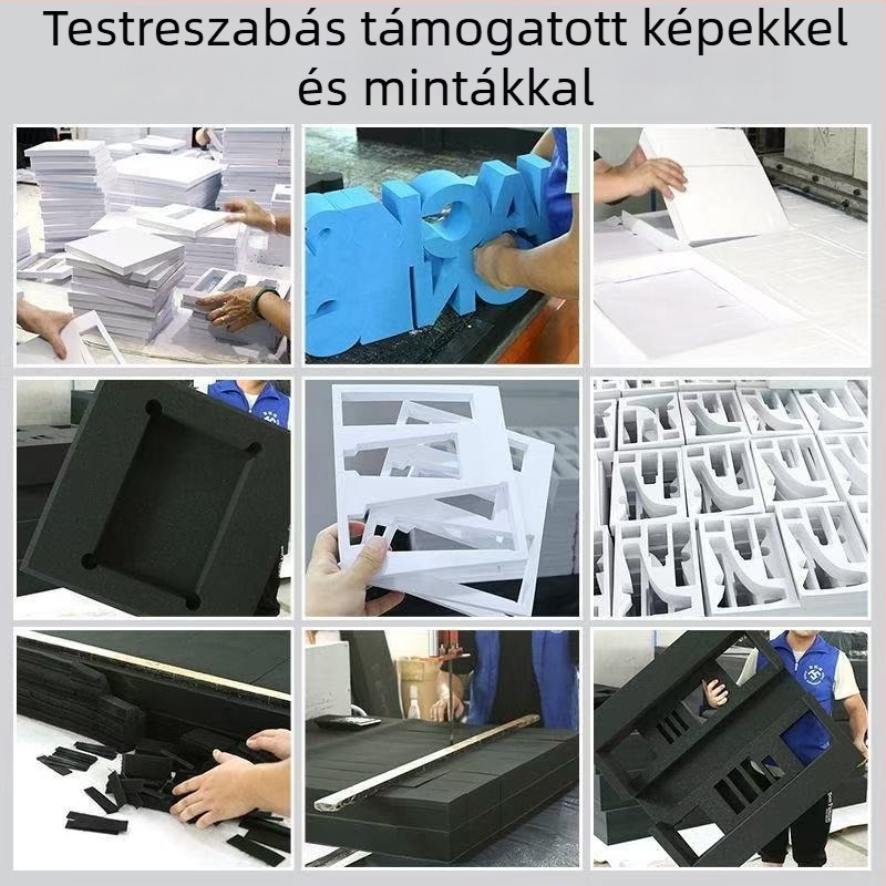 38° Fekete antiszatikus EVA hab ütéscsillapító párna ragasztó hátlappal gyártósori tálcákhoz