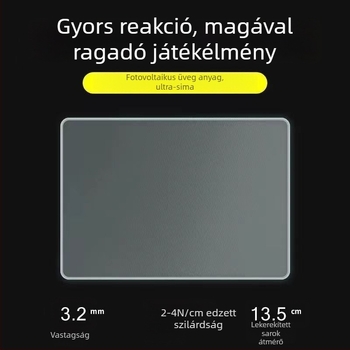 Játékhoz tervezett egérpad edzett üvegből, sima felület, anti-statikus