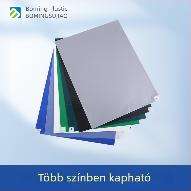 Egyszer használatos zöld ragadós porvédő, 18×24 cm; átlátszó PE, téphető, 45×60 cm
