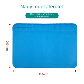 Silikon javítópad mobiltelefonok és számítógépekhez, hőálló szigetelő párna 200×300 mm, elektrosztatikus, mágneses csavarokkal