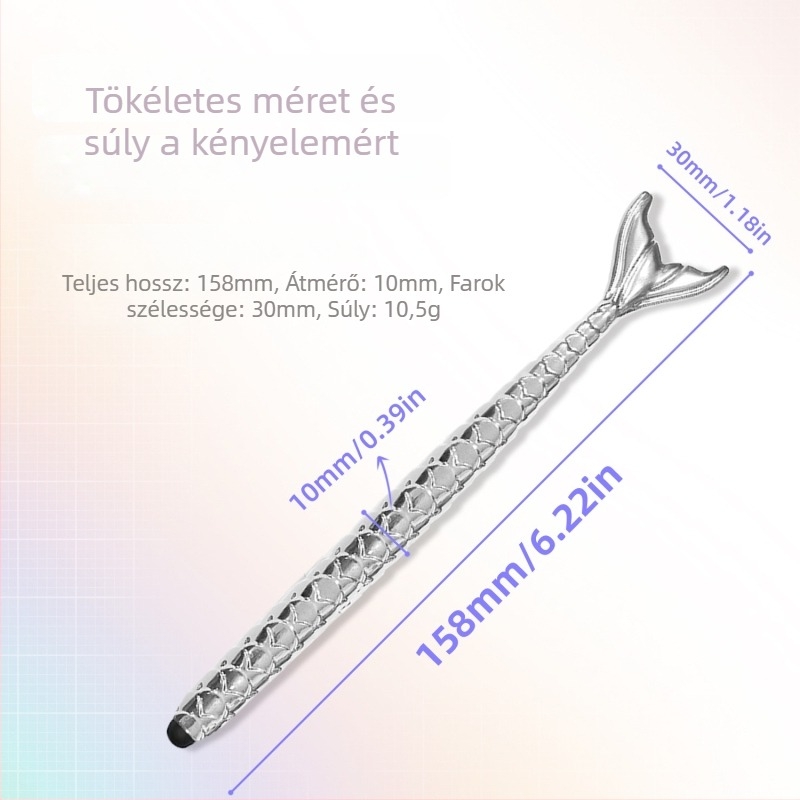 Hal alakú érintőképernyős stylus diákoknak és irodai íráshoz, ütés- és kopásálló, kompatibil Apple- és Huawei-készülékekkel.