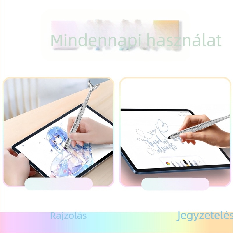 Hal alakú érintőképernyős stylus diákoknak és irodai íráshoz, ütés- és kopásálló, kompatibil Apple- és Huawei-készülékekkel.