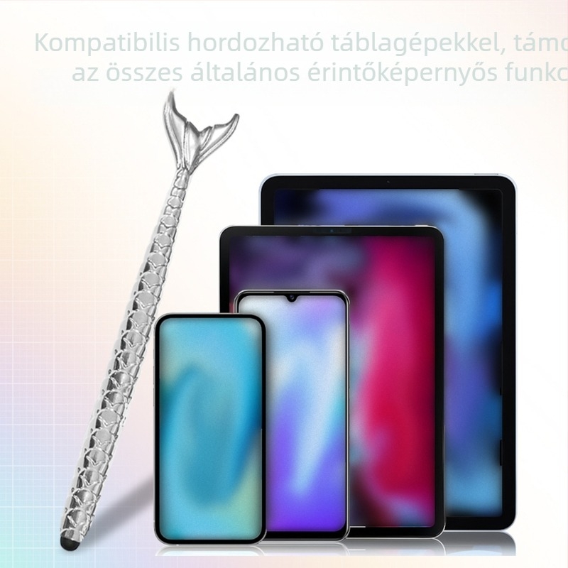 Hal alakú érintőképernyős stylus diákoknak és irodai íráshoz, ütés- és kopásálló, kompatibil Apple- és Huawei-készülékekkel.