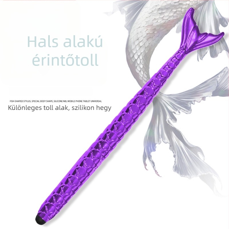 Hal alakú érintőképernyős stylus diákoknak és irodai íráshoz, ütés- és kopásálló, kompatibil Apple- és Huawei-készülékekkel.