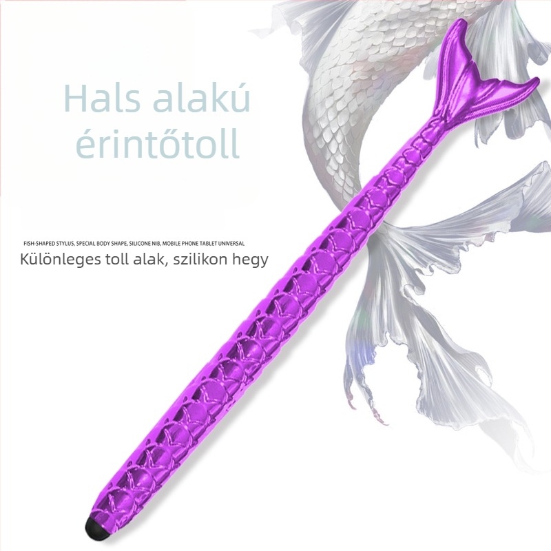 Hal alakú érintőképernyős stylus diákoknak és irodai íráshoz, ütés- és kopásálló, kompatibil Apple- és Huawei-készülékekkel.
