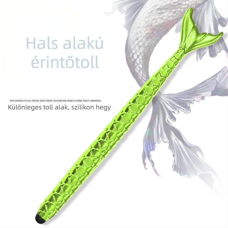 Hal alakú érintőképernyős stylus diákoknak és irodai íráshoz, ütés- és kopásálló, kompatibil Apple- és Huawei-készülékekkel.