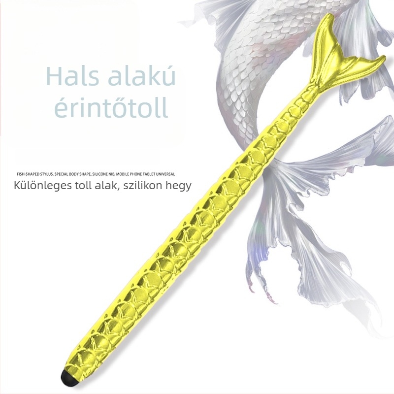 Hal alakú érintőképernyős stylus diákoknak és irodai íráshoz, ütés- és kopásálló, kompatibil Apple- és Huawei-készülékekkel.