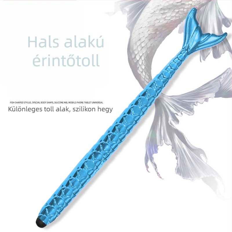 Hal alakú érintőképernyős stylus diákoknak és irodai íráshoz, ütés- és kopásálló, kompatibil Apple- és Huawei-készülékekkel.