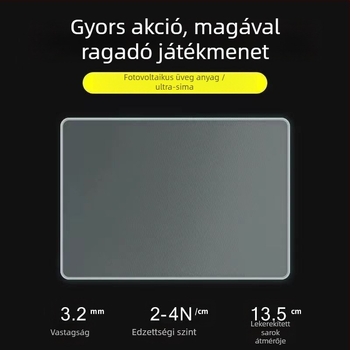 Tempered üveg egérpad játékhoz, kis méretű, egyoldalas, sima antistatikus felület, Full HD