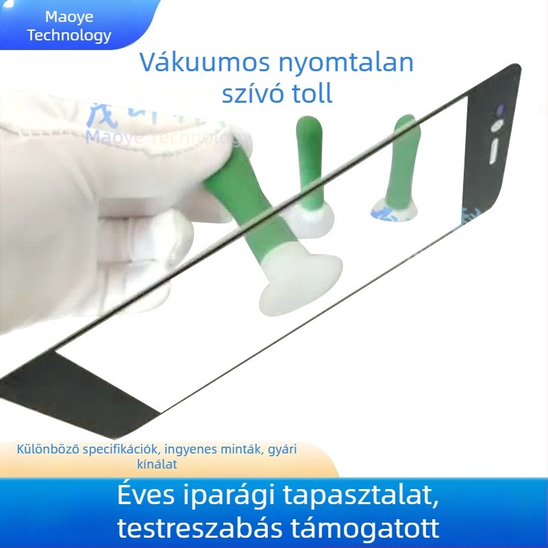 Nyom nélkül vákuumos szívó toll, zöld szilikonból, optikai lencsékhez