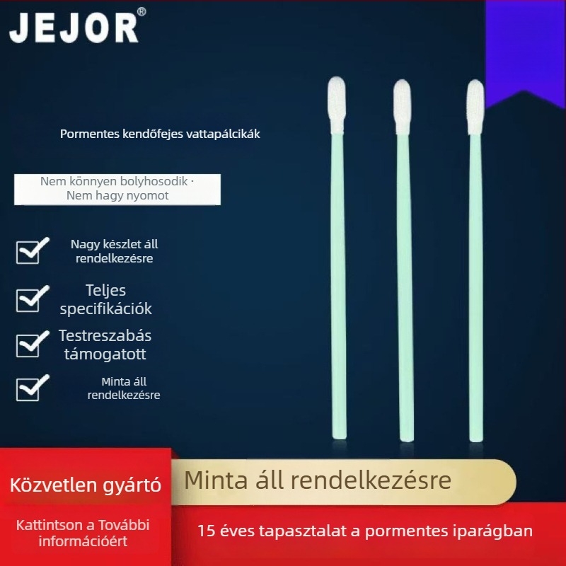 Pormentes tisztítópálca pamut fejjel, antistatikus elektronikai tisztítási eszköz