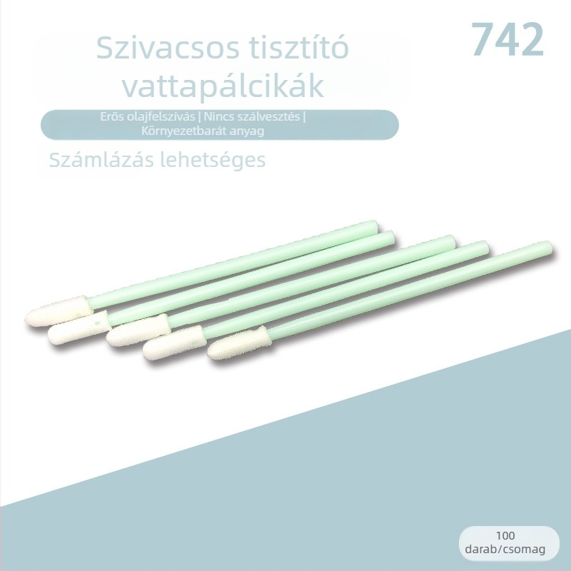 Pormentes vattapálcikák szivacsfejjel antisztatikus tisztításhoz tintasprinterek és nagyméretű nyomtatók számára