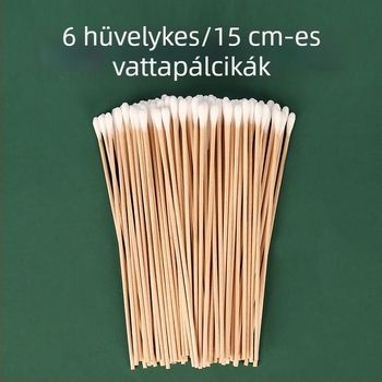 6 hüvelykes/15 cm-es fa pálca ipari vattapálcika pormentes optikai lencsék tisztításához, antisztatikus