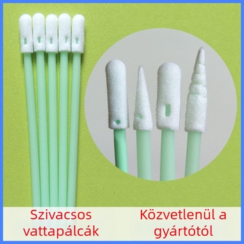 Kis kerek fejű szivacstampon pormentes tisztításhoz, anti-statikus fogyóeszköz, zöld rúd, ipari vattapálcák