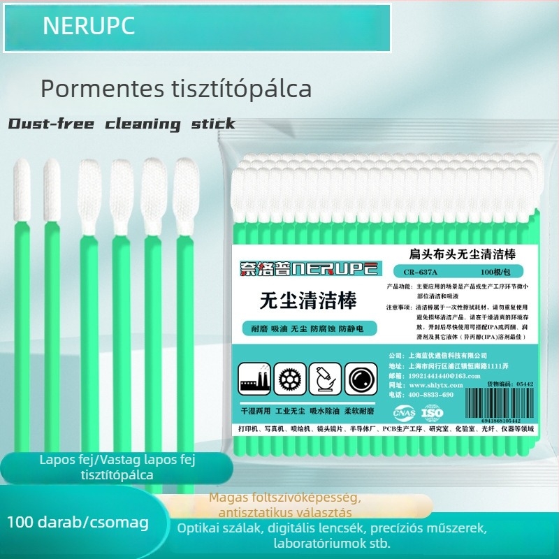 Nellope Pormentes fej tisztító pálca textil fejhez, antistatika, optikai és lézerfejekhez, modell 636