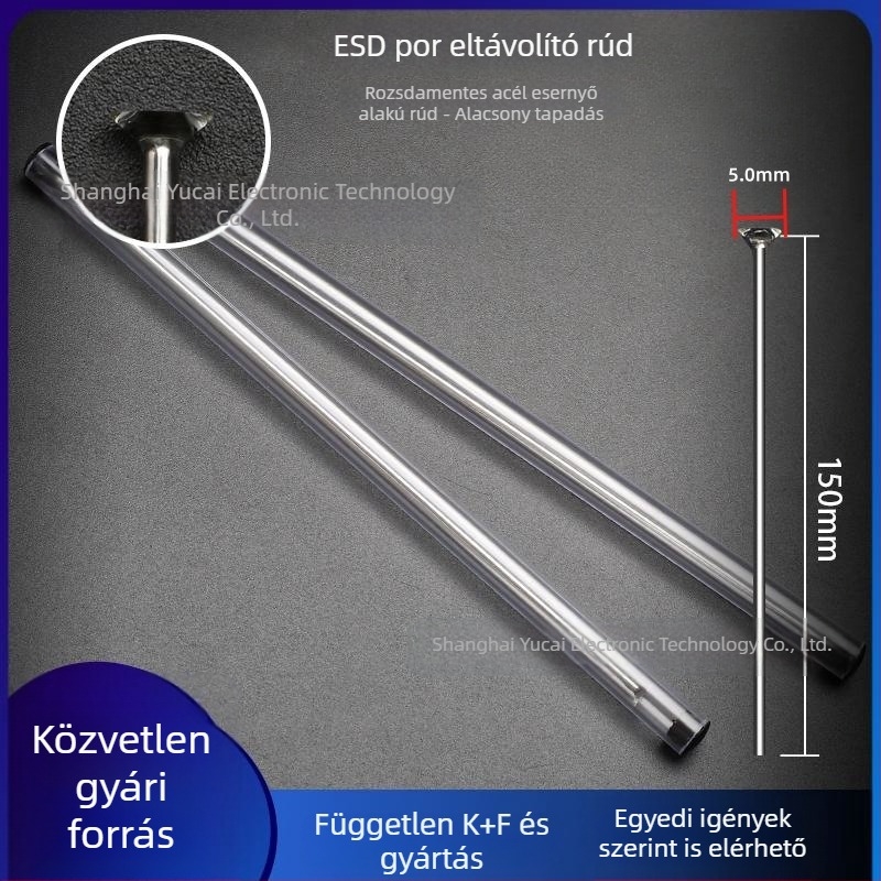 ESD esernyő alakú poreltávolító rúd, rozsdamentes acél, 150 mm × 5 mm, tisztító ragasztóhegy, antistatikus