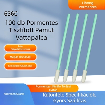 636C Porszagmentes tisztító pamut tampont textil fejjel, kerek végű, résmentes tisztítás, anti-statikus tisztító rúd