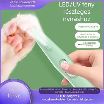 Újratölthető elektromos hajvágó kutyáknak és macskáknak UV-fénnyel a tappancsok szőrzetének vágásához
