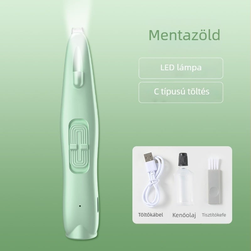 Újratölthető elektromos hajvágó kutyáknak és macskáknak UV-fénnyel a tappancsok szőrzetének vágásához
