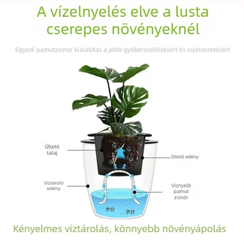 Nagy gyanta hidroponikus virágtartó automata vízfelvétellel, pothos számára – minimalist dizájn