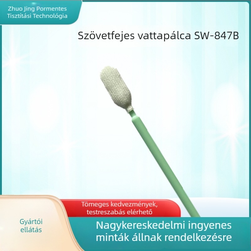 Pormentes tisztító vattapálca, antistatikus, elektronikai ipar számára SW-847B, környezetbarát tisztítás