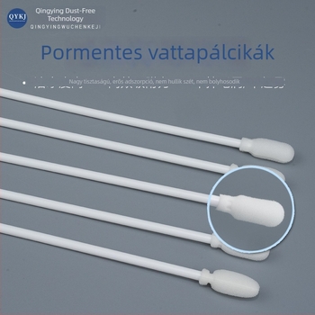 Pormentes tisztító pamutpálcika lencsékhez, antisztatikus, steril, elektronikai ipar számára