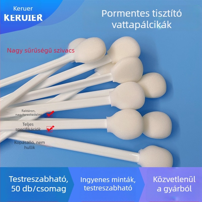 Pormentes tisztító pálca elektronikai eszközökhöz szivacsos fejjel