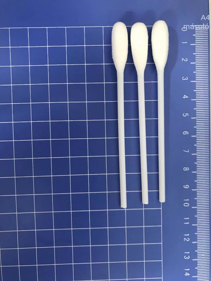 PP rúd pamut fejjel, 7-8 mm-es fej, 96×3 mm, antisztatikus kerek fejű precíz tisztító rúd elektronikus optikai szálakhoz