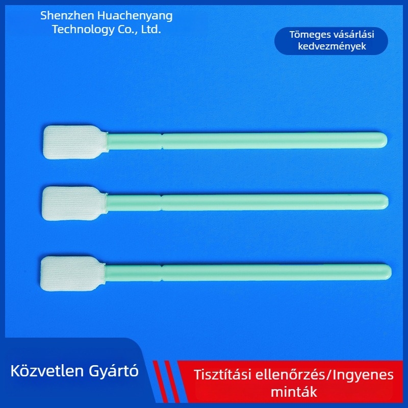 CY-715A Pontos antistatikus pormentes pamut tampon lapos fejjel, PP rúddal felülettisztításhoz