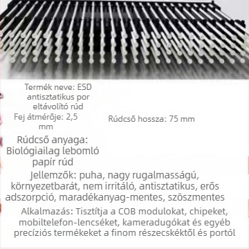 ESD ragasztó tisztító pálca papír és rozsdamentes acél rúddal, lencsék tisztítására, elektrosztatikus por vonzás, porszegmentes gél