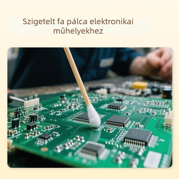 Fából készült pálca pamutcsúccsal, egyszer használatos, kompatibilis alkohollal törlőkkel elektronikai alkatrészek tisztításához