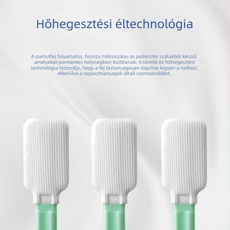 Pormentes tisztító vattapálcikák tisztaszobák és laboratóriumok számára, 100/1000-os osztály