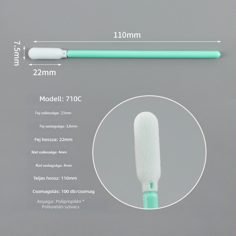 710C Lapos fejű habos tisztító pálca, laboratóriumi használatra