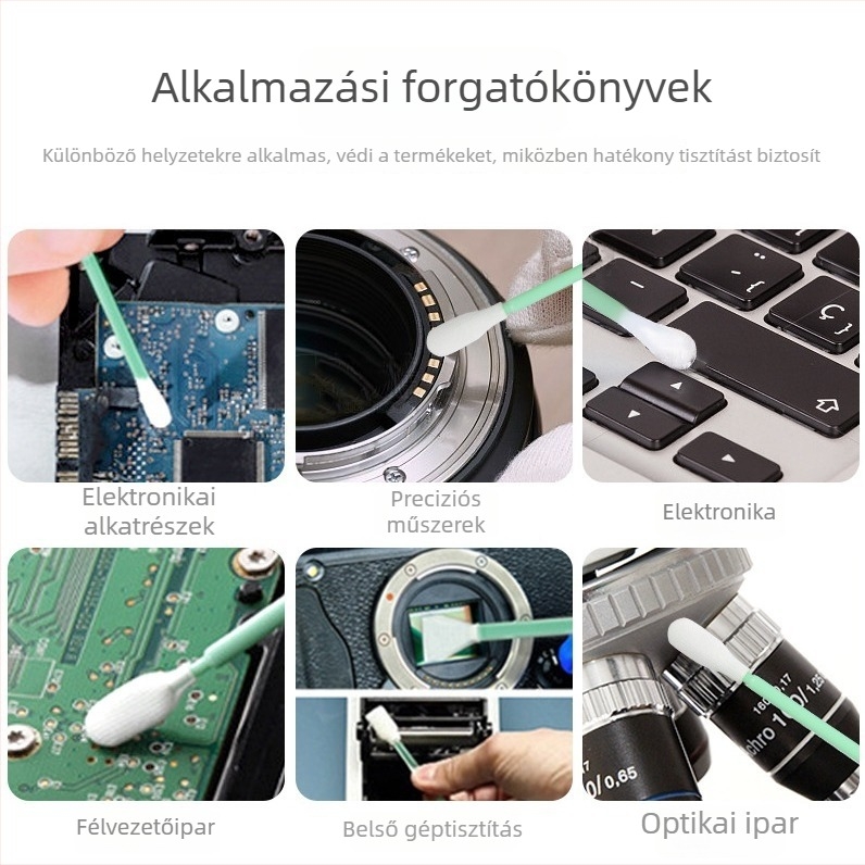 Szálmentes tisztatérhez készült vattapálcikák, ultrafin rosttal, elektronika és félvezetők számára