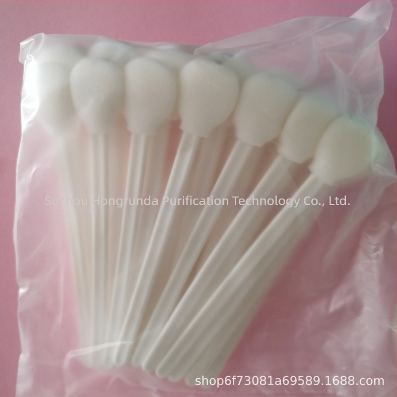 Kör fejű poliuretán szivacs tampon PP rúddal, felületkezelésre és orvosi mintavételre