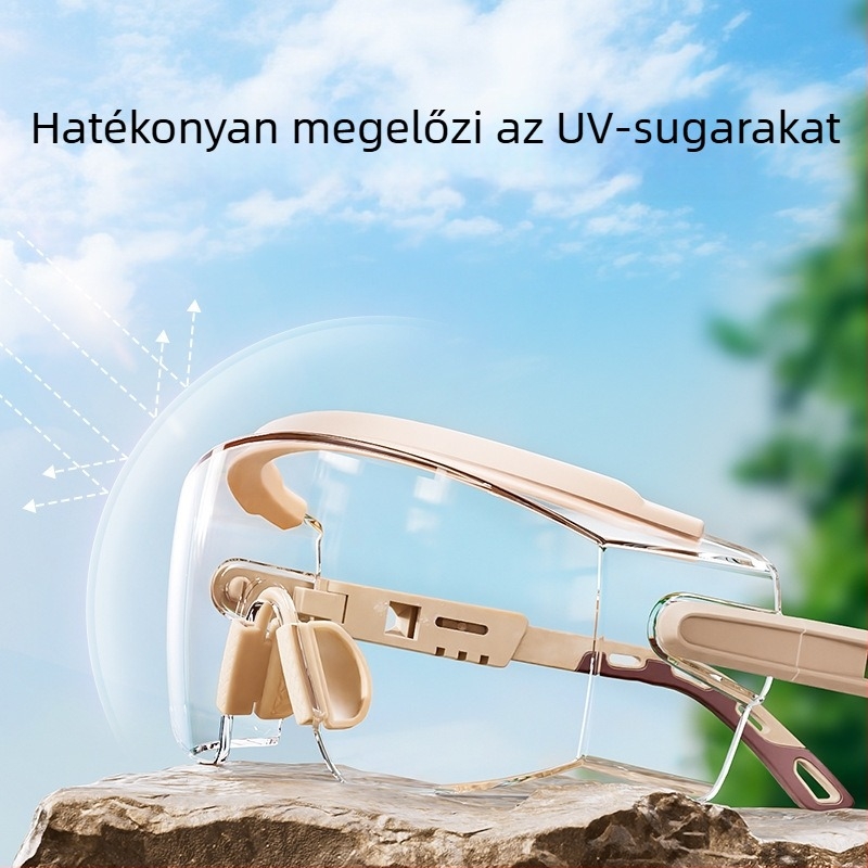 Ipari védőszemüveg átlátszó arcvédővel, fröcskölés elleni védelem és járványvédelmi funkcióval, páramentes laboratóriumi szemüveg