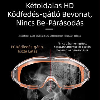 Motorkerékpáros védőszemüveg puha kerettel, por- és ütésálló, páramentes, átlátszó, szélvédett, nagy felbontású