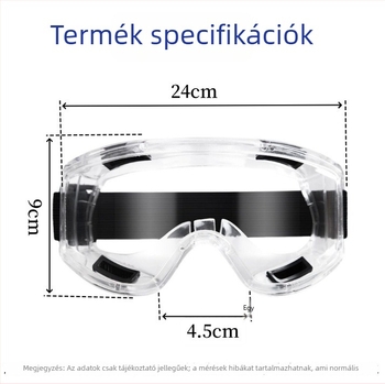 Kerékpáros védő szemüveg, szélvédett, porálló és fröccsenés elleni, páramentes, átlátszó