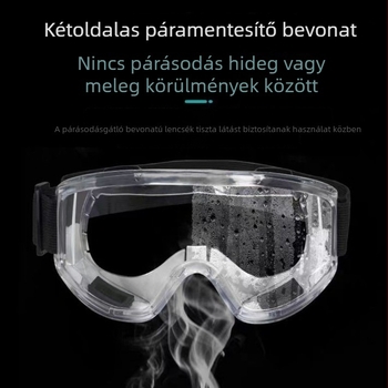 Kerékpáros védő szemüveg, szélvédett, porálló és fröccsenés elleni, páramentes, átlátszó