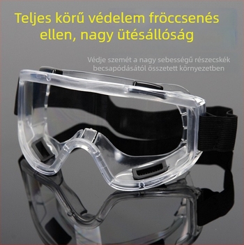 Kerékpáros védő szemüveg, szélvédett, porálló és fröccsenés elleni, páramentes, átlátszó