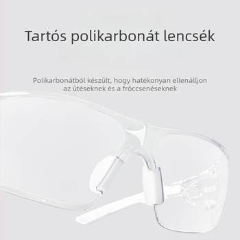 Ipari védőszemüveg fröccsenés elleni védelemre, anti-fog lencsékkel és átlátszó arcvédővel járványmegelőzésre